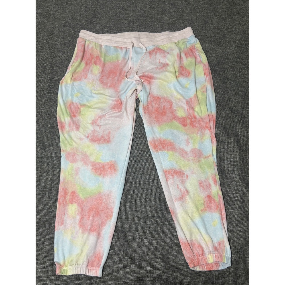 Secret Treasures Womens 2X Pajama Pants Tie Dye Pink Blue Yellow Joggers